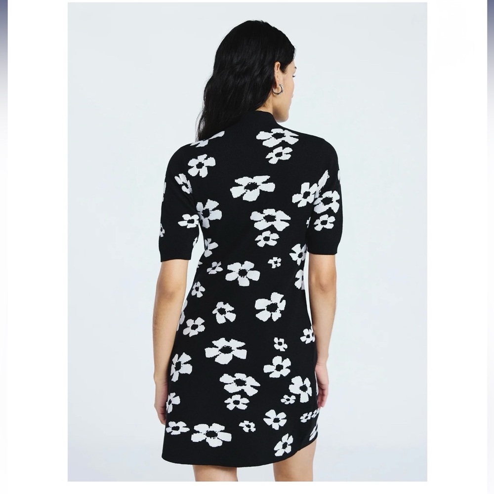 Scoop Jacquard Floral Sweater Mini Dress - Picture 2 of 3